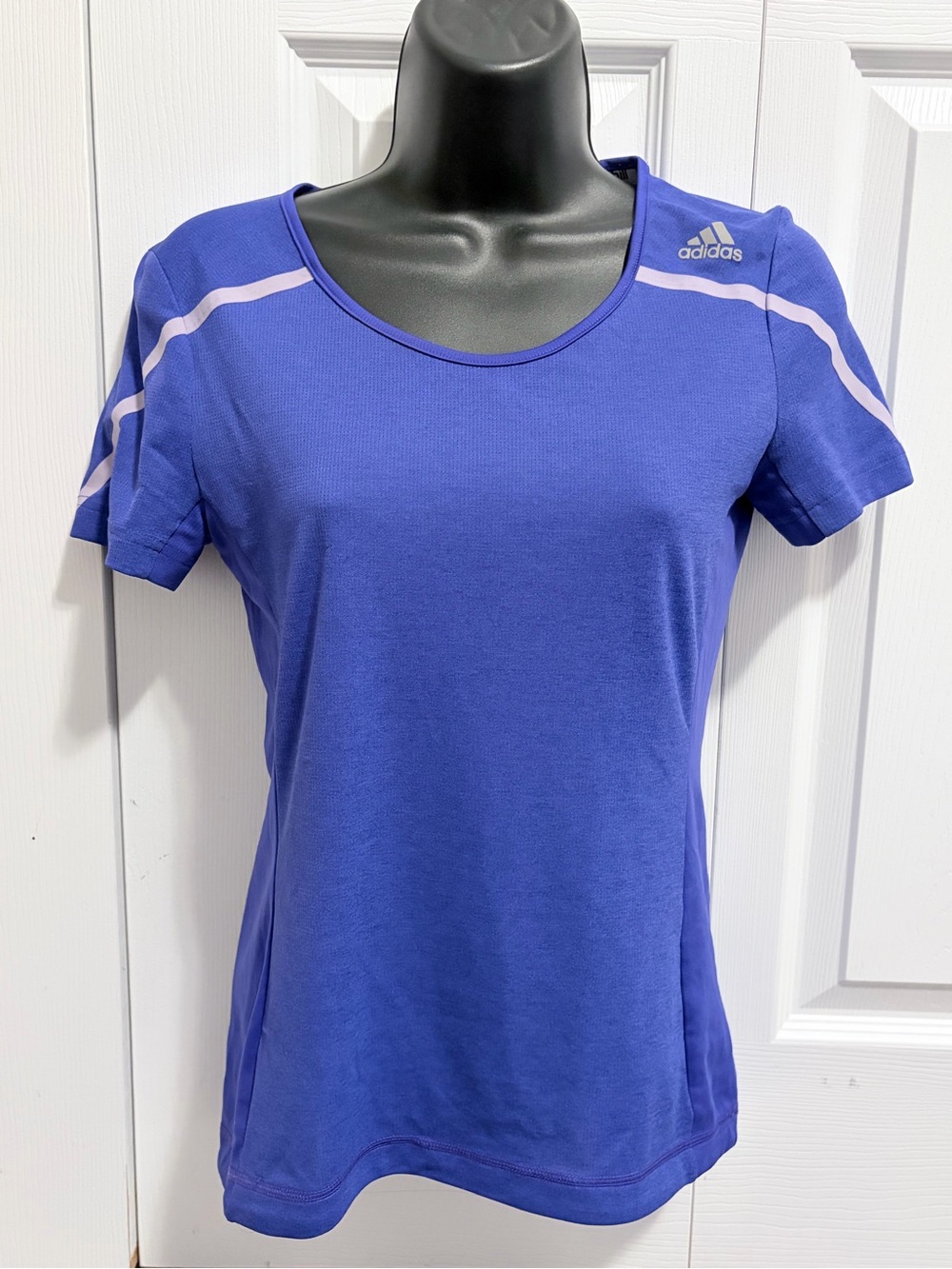 adidas Women's Royal Purple Short Sleeve Athletic Tee with Lilac Accents